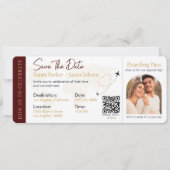 Barding Pass Destination Wedding QR code Kaart (Voorkant)