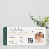 Barding Pass Destination Wedding QR code Kaart (Staand voorkant)