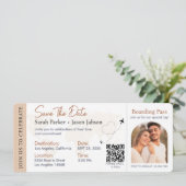 Barding Pass Destination Wedding QR code Kaart (Staand voorkant)