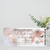 Barding Pass Destination Wereldkaart Wedding Kaart (Staand voorkant)