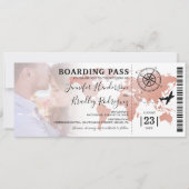 Barding Pass Destination Wereldkaart Wedding Kaart (Voorkant)