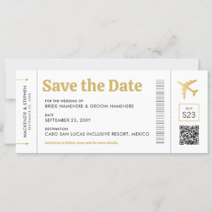 Barding Pass Gold Destination Wedding Save The Date
