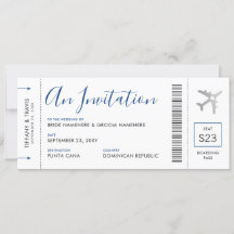 Barding Pass Plane Ticket Destination Wedding
