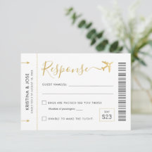 Barding Pass Plane Ticket Destination Wedding