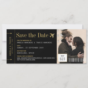 Barding Pass Ticket Photo Weddenschap Save the Dat