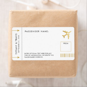 Barding Pass Travel Theme Name Tag Sticker - Small