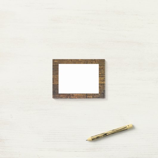Bare Aged Wood Panel Border Post-it® Notes (Op bureau)