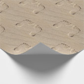 Bare Feet Footprint in Zand Cadeaupapier (Hoek)