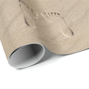 Bare Feet Footprint in Zand Cadeaupapier