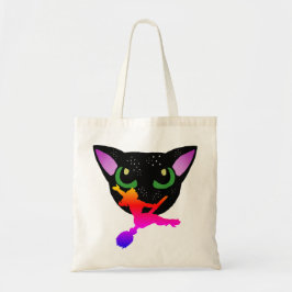 Bare heks 2 Rainbow Black Kat Star Freckles Tote Bag