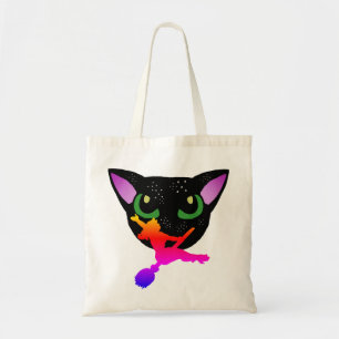 Bare heks 2 Rainbow Black Kat Star Freckles Tote Bag