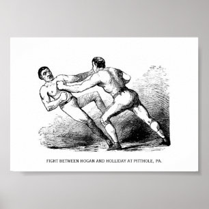 Bare Knuckle Boxing Illustratie Victoriaans Poster