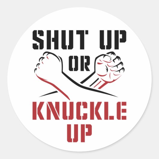 Bare Knuckle Boxing Ronde Sticker (Voorkant)
