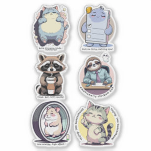 Bare Minimum Club Sticker Sheet Grappig herkenba
