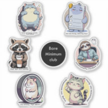 Bare Minimum Club Sticker Sheet | Grappig herkenba