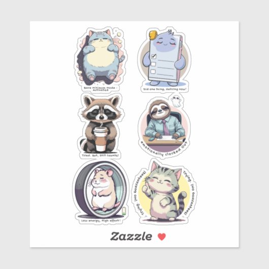 Bare Minimum Club Sticker Sheet | Relatable funny (Feuille)