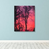 Bare Trees Sunrise Wrapped Canvas Afdruk (Insitu (Houten vloer))