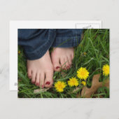 barefeet in het briefkaart gras (Voorkant / Achterkant)