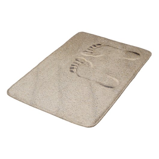 Barefeet Voetafdrukken in Zand Badmat (Gekanteld)