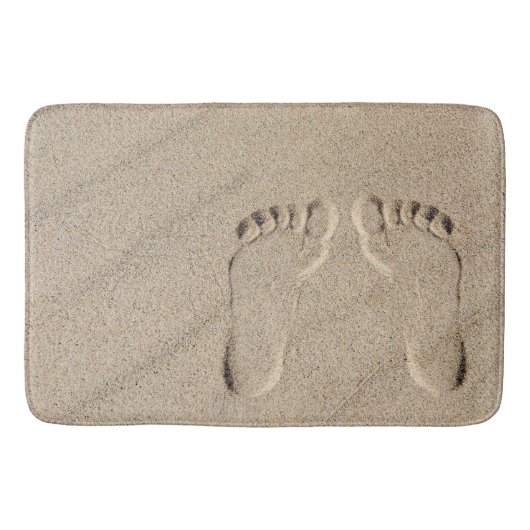 Barefeet Voetafdrukken in Zand Badmat (Voorkant)