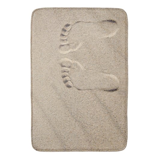 Barefeet Voetafdrukken in Zand Badmat (Voorkant Verticaal)