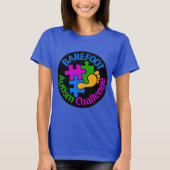 Barefoot Autism Challenge Basic T-Shirt Large Logo (Voorkant)