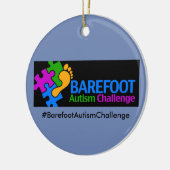 Barefoot Autism Challenge Circle Ornament (Links)