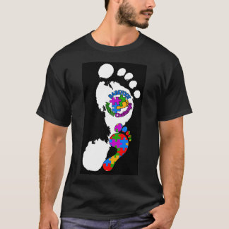 Barefoot Autism Challenge Logo T-shirt Mannen