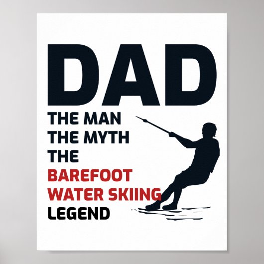 Barefoot Barefooting skiën Vader Poster (Voorkant)