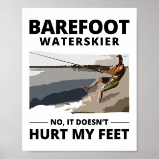 Barefoot Barefooting-skiën Watersportboot Motorboo Poster