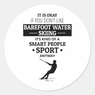 Barefoot Barefooting-skiën Watersportboot Motorboo Ronde Sticker