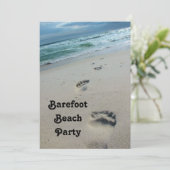 Barefoot Beach Party uitnodiging (Staand voorkant)