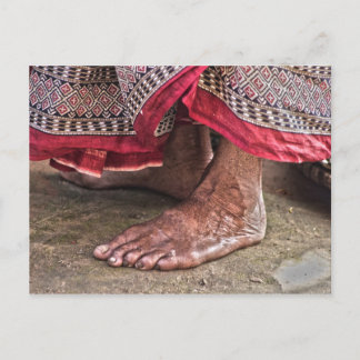 Barefoot bij de tempel briefkaart