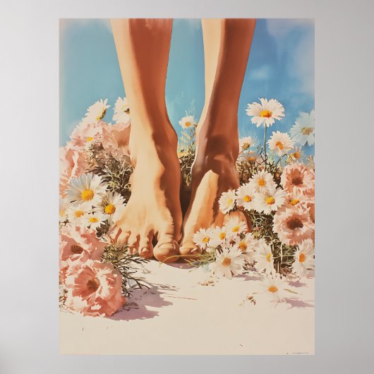 Barefoot Blooms Summer Art Poster (Voorkant)