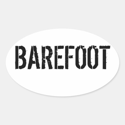 Barefoot Bumpersticker Ovale Sticker (Voorkant)