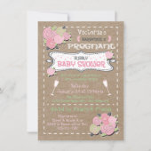 Barefoot en zwanger Bubble baby shower nodigt uit Kaart (Voorkant)