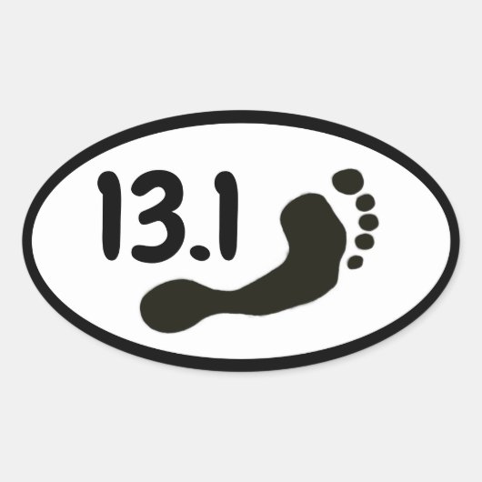 Barefoot Half Marathon Sticker (Voorkant)