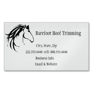 Barefoot Hoof Trimming Classic Horse Logo Magnetisch Visitekaartje