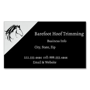Barefoot Hoof Trimming Klassic Horse Logo Business Magnetisch Visitekaartje