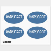 Barefoot Merk water achtergrond "barefoot" zieker Ovale Sticker (Vel)
