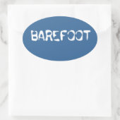 Barefoot Merk water achtergrond "barefoot" zieker Ovale Sticker (Tas)