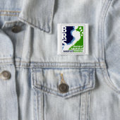 Barefoot Runners Society Stomp of approval Square Vierkante Button 5,1 Cm (In situ)