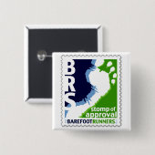 Barefoot Runners Society Stomp of approval Square Vierkante Button 5,1 Cm (Voorkant /achterkant)