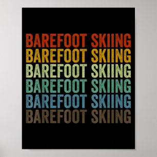 Barefoot skiën sport retro poster