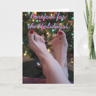 Barefoot voor het Feestdagen Wenskaart Kaart
