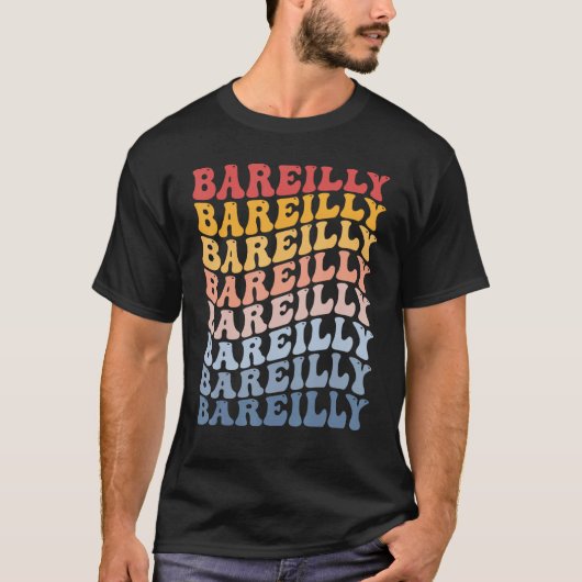 Bareilly City Groovy Retro T-shirt (Voorkant)
