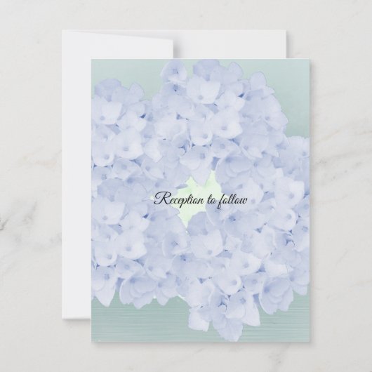 Barely Blue Hydrangea Wedding Invitation Kaart (Achterkant)