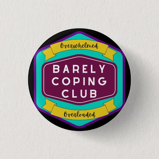 Barely Coping Club. Ronde Button 3,2 Cm (Voorkant)
