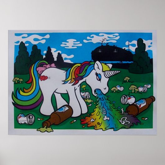 Barfing Unicorn Poster (Voorkant)