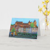 Barfusserplatz, carte de voeux de Bâle (Fleur jaune)